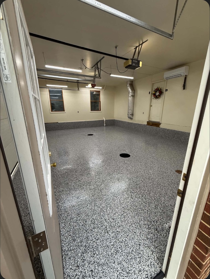 Domino flake finish — installed