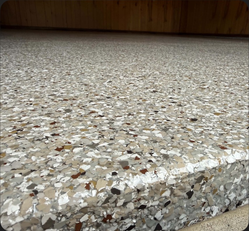 Creekbed sample vs installed floor — the finish