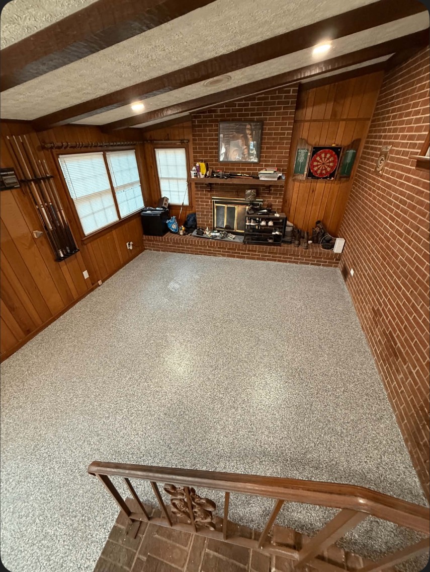 Gravel sample vs installed floor — installed